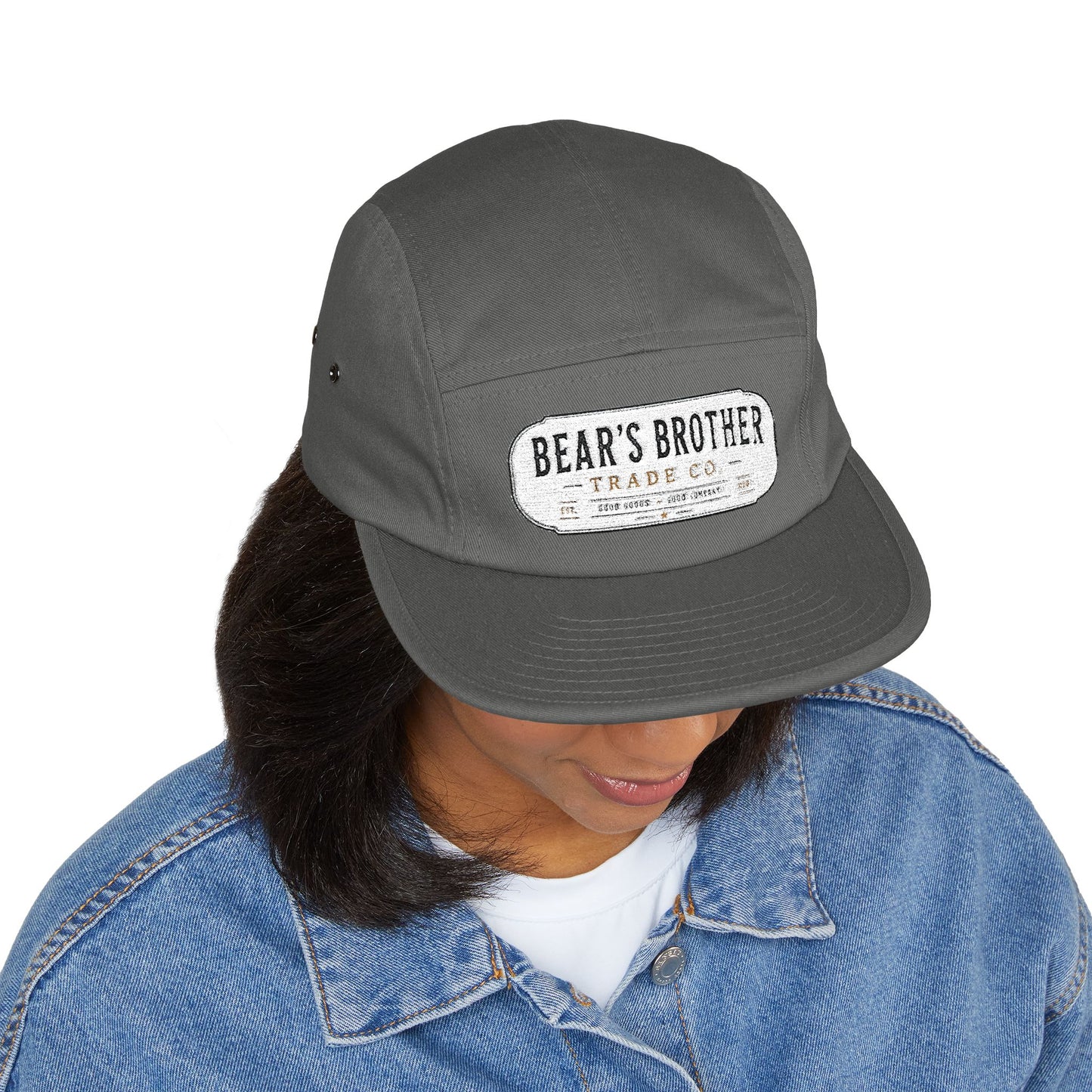 Embroidered Polar Bear & Pup 5-Panel Cap