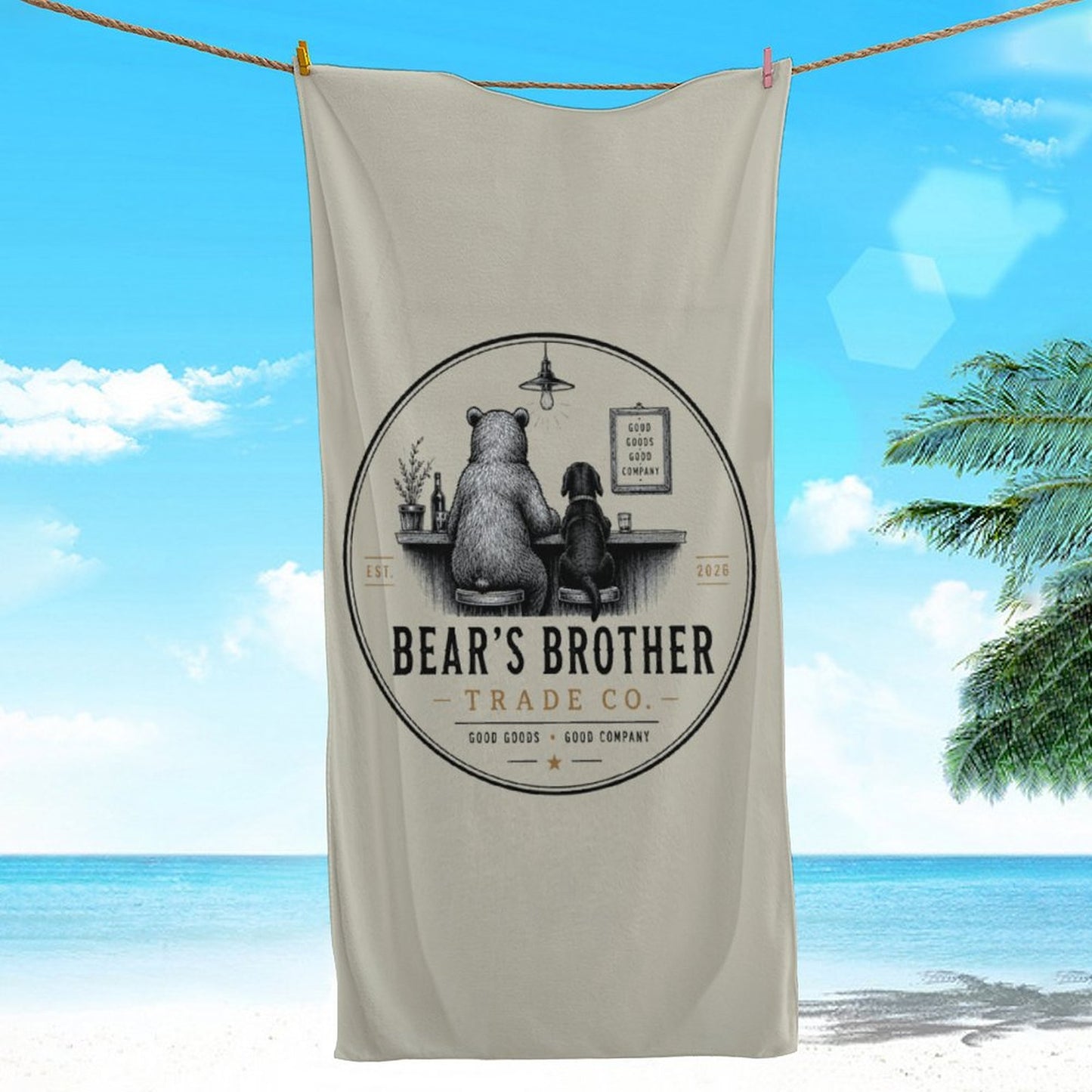 Children's Bath Towel - Bear's Brother Logo