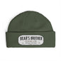 Cuff Beanie - "Bear's Brother" Embroidered Knit Hat