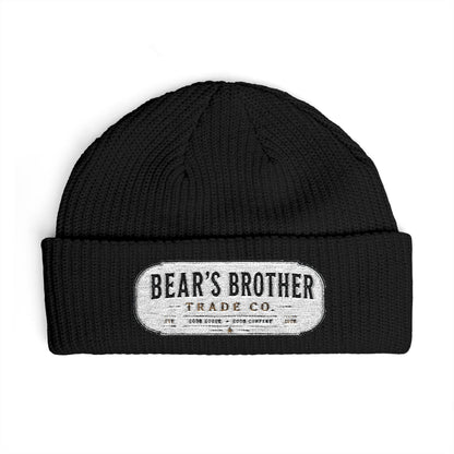 Cuff Beanie - "Bear's Brother" Embroidered Knit Hat