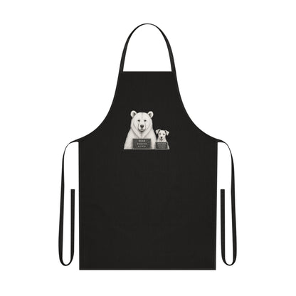 Chef Bear & Pup Cotton Apron - Funny Polar Bear Baking Apron