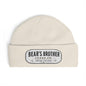 Cuff Beanie - "Bear's Brother" Embroidered Knit Hat