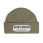 Cuff Beanie - "Bear's Brother" Embroidered Knit Hat