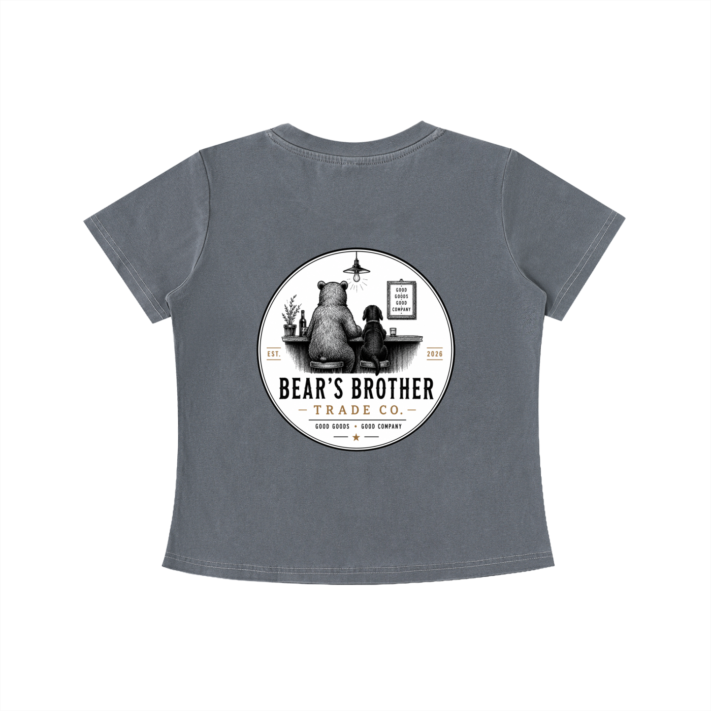 Women's Vintage Wash Slim Fit T-shirt - Bear's Brother Logo