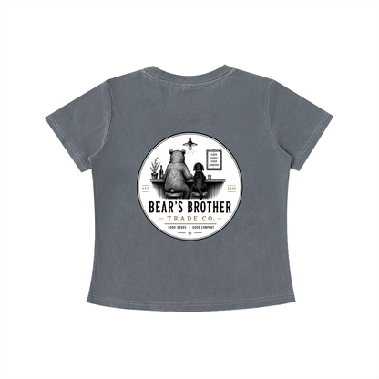 Women's Vintage Wash Slim Fit T-shirt - Bear's Brother Logo