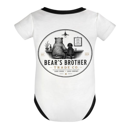 Cotton Short Sleeve Baby Romper - Bear's Brother Full Logo