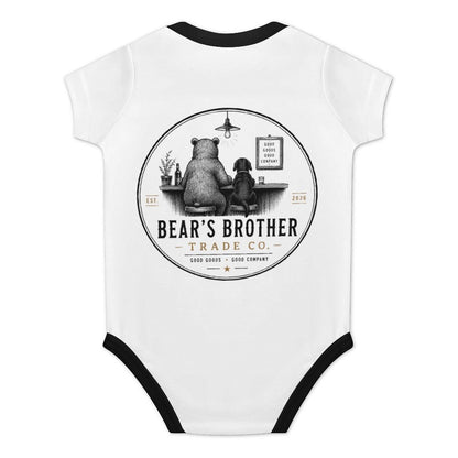 Cotton Short Sleeve Baby Romper - Bear's Brother Full Logo