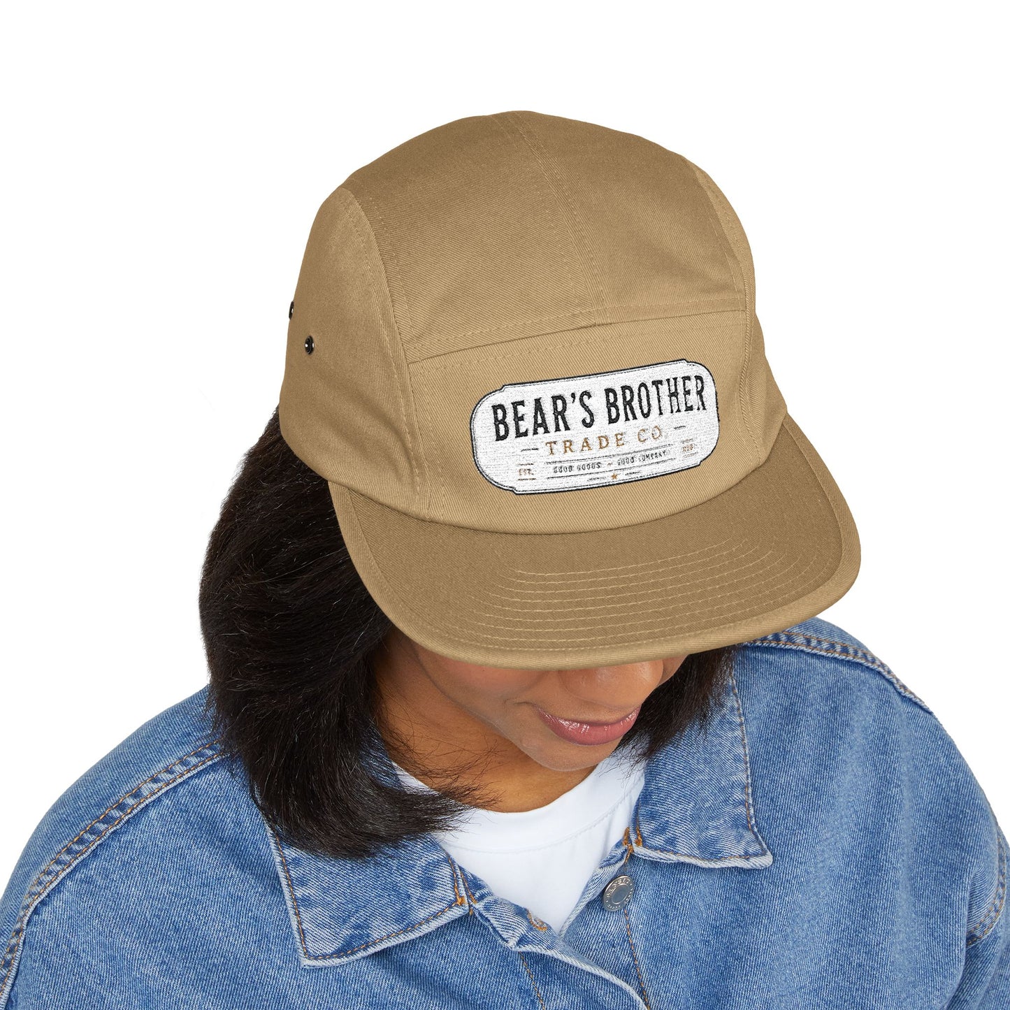 Embroidered Polar Bear & Pup 5-Panel Cap