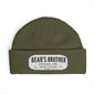 Cuff Beanie - "Bear's Brother" Embroidered Knit Hat