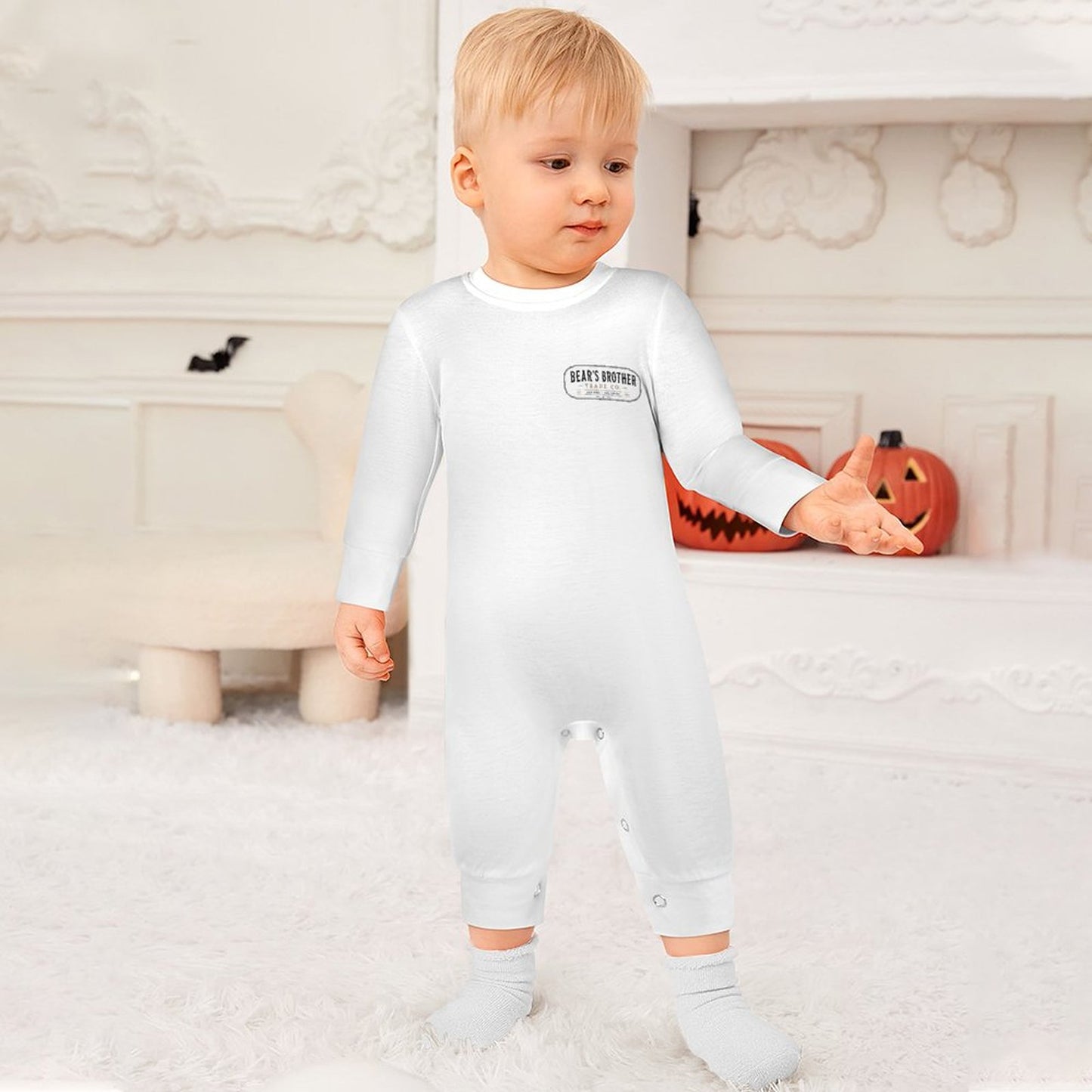 Long Baby Romper - Bear's Brother Logo