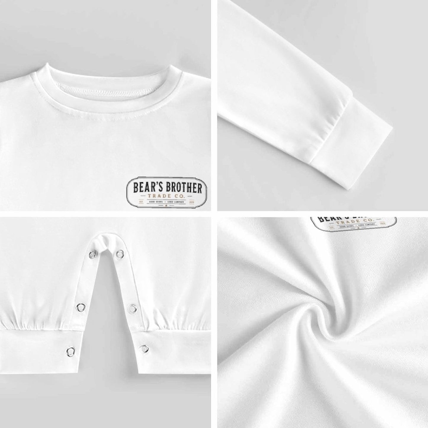 Long Baby Romper - Bear's Brother Logo