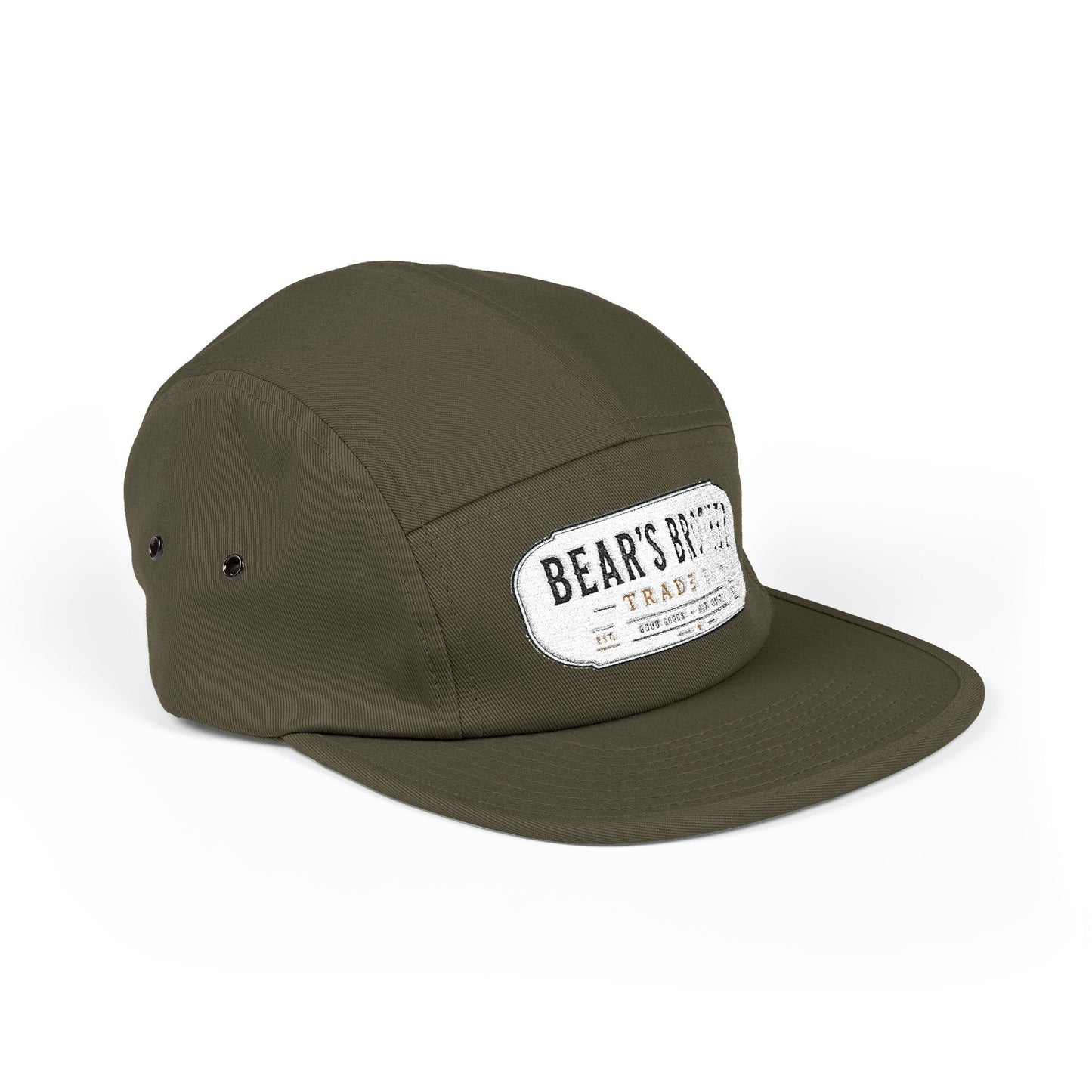 Embroidered Polar Bear & Pup 5-Panel Cap