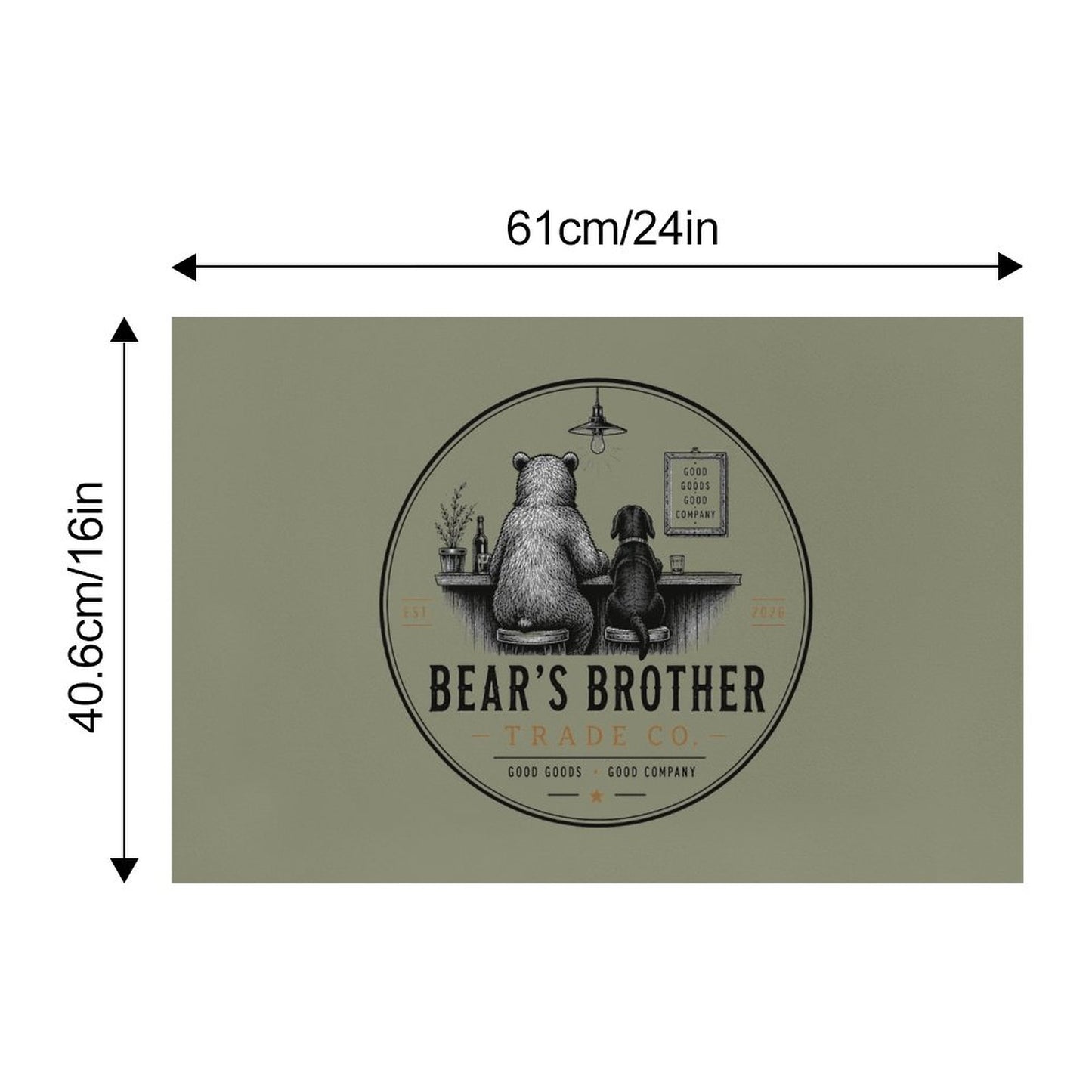 Pet Food Mat - Bear's Brother Logo