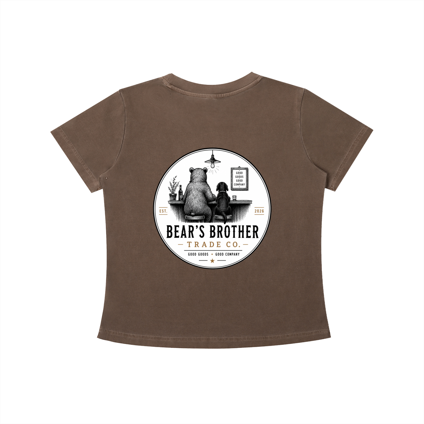 Women's Vintage Wash Slim Fit T-shirt - Bear's Brother Logo
