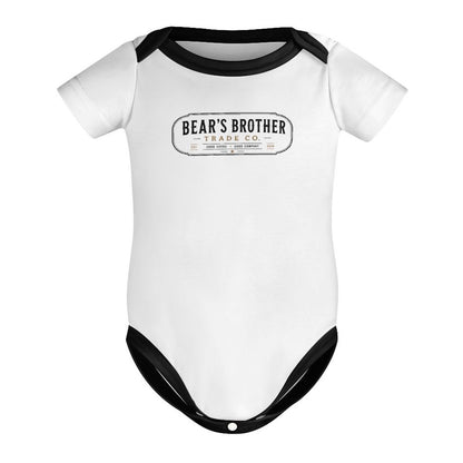 Cotton Short Sleeve Baby Romper - Bear's Brother Full Logo