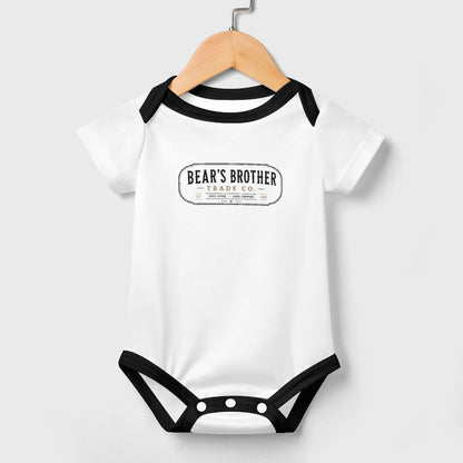 Cotton Short Sleeve Baby Romper - Bear's Brother Full Logo