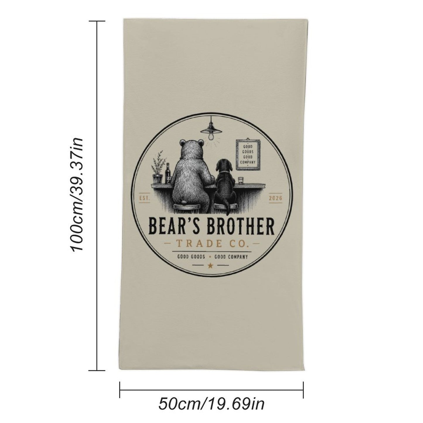 Children's Bath Towel - Bear's Brother Logo