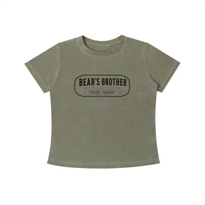 Women's Vintage Wash Slim Fit T-shirt - Bear's Brother Logo