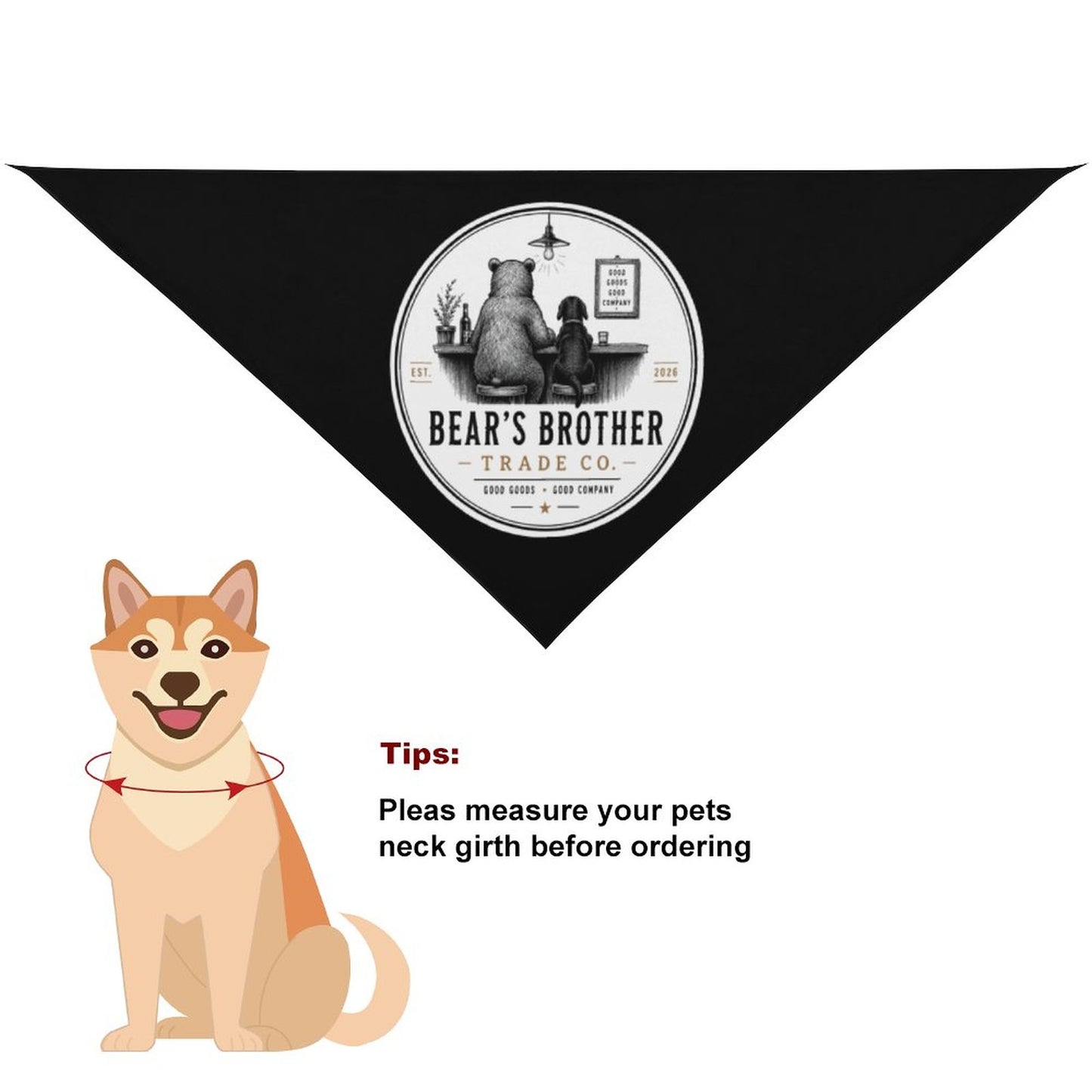 Dog Bandana, Black