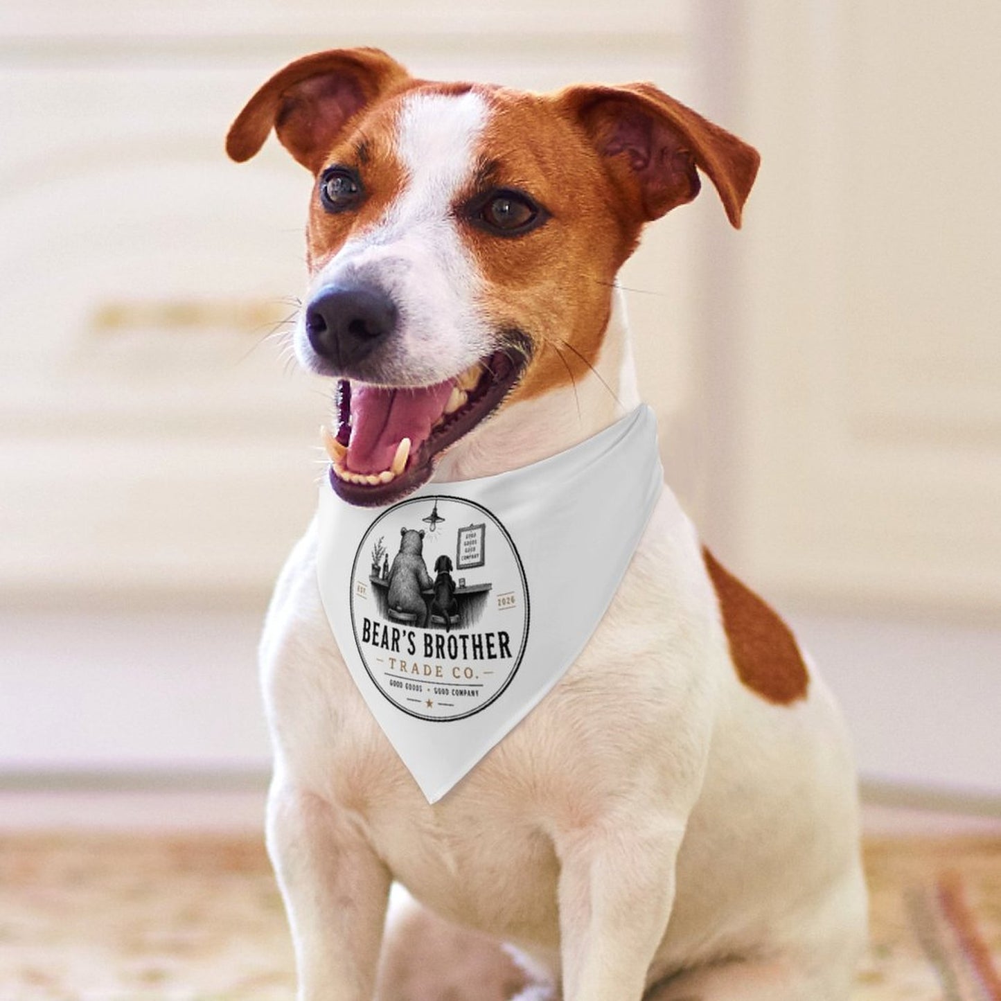 Dog Bandana, White
