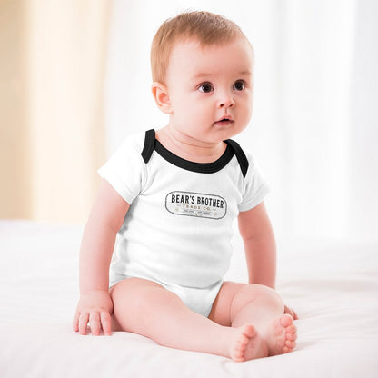 Cotton Short Sleeve Baby Romper - Bear's Brother Full Logo