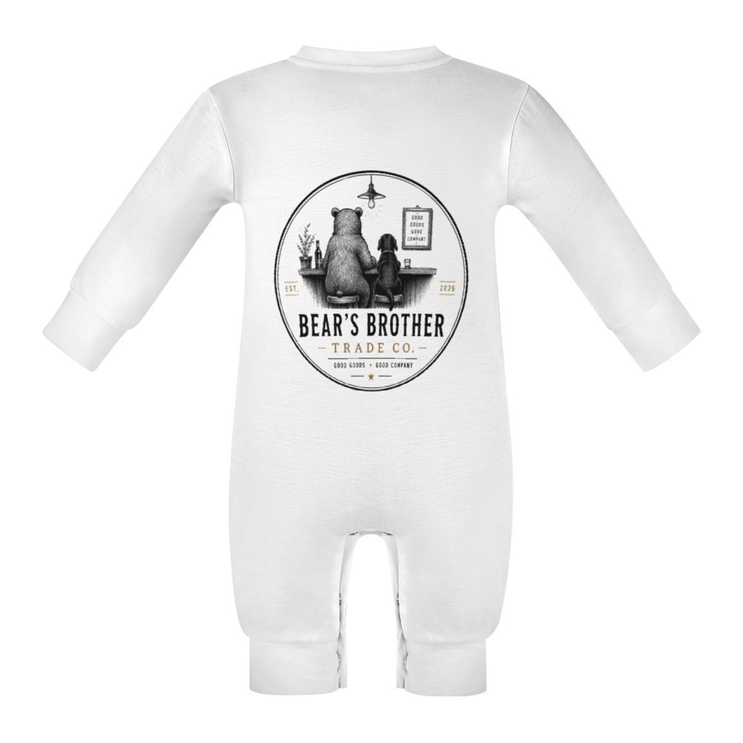 Long Baby Romper - Bear's Brother Logo