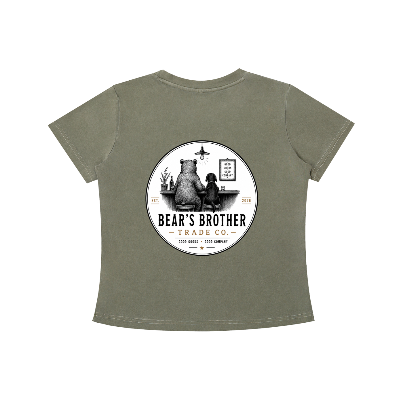 Women's Vintage Wash Slim Fit T-shirt - Bear's Brother Logo