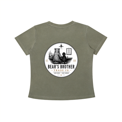 Women's Vintage Wash Slim Fit T-shirt - Bear's Brother Logo
