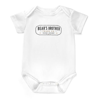 Cotton Short Sleeve Baby Romper - Bear's Brother Full Logo